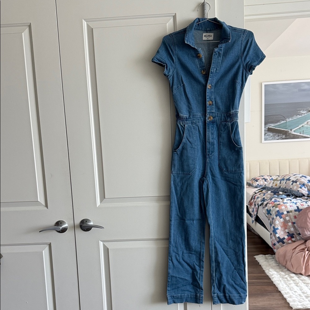 Show Me Your Mumu Blue Denim Jumpsuit